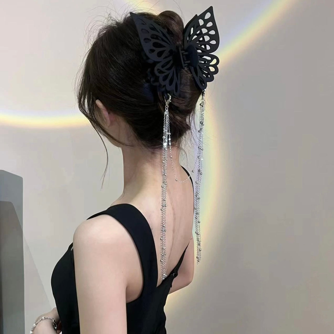 Acrylic Butterfly Hollow Tassel Clip