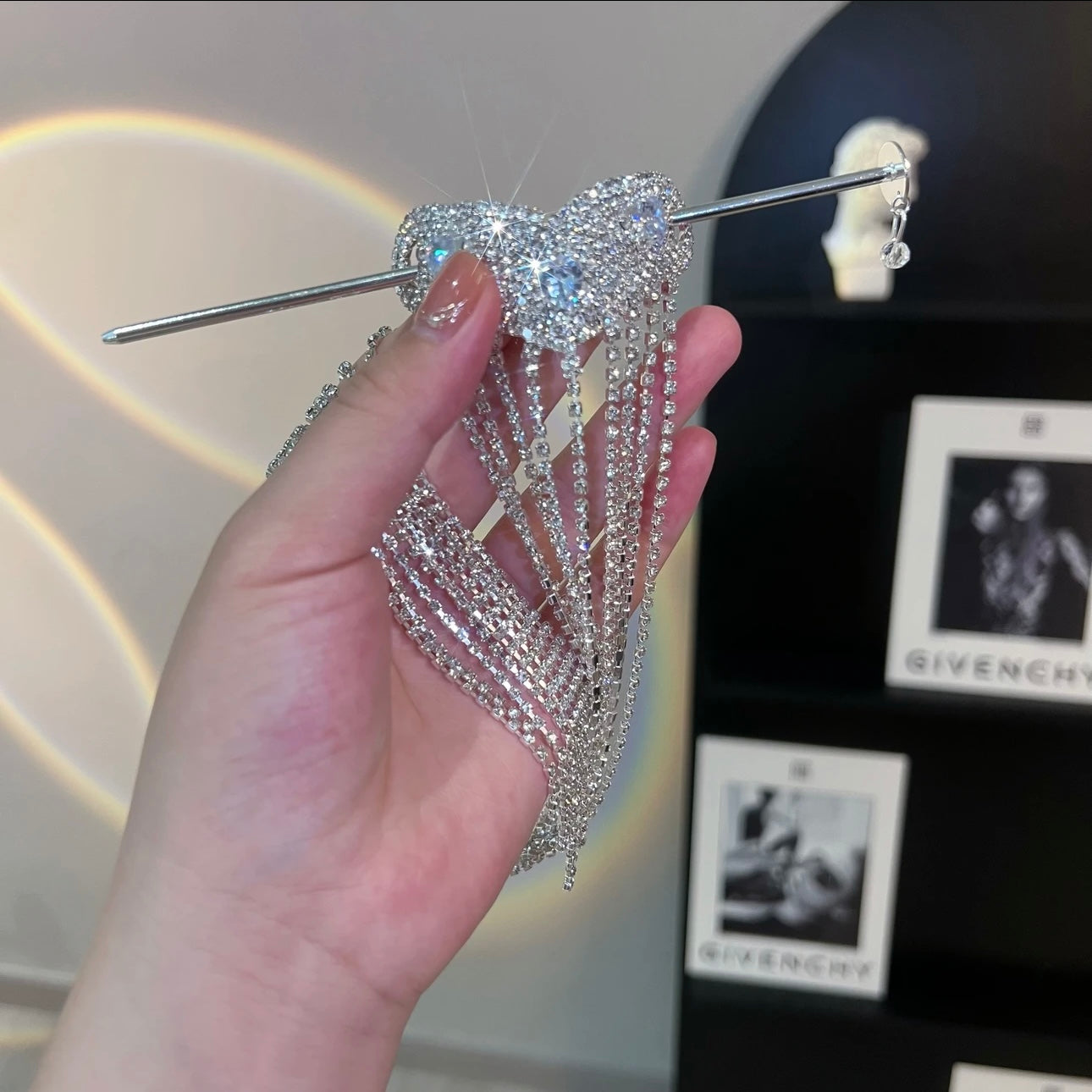 Heart Extra Long Tassel Hairpin