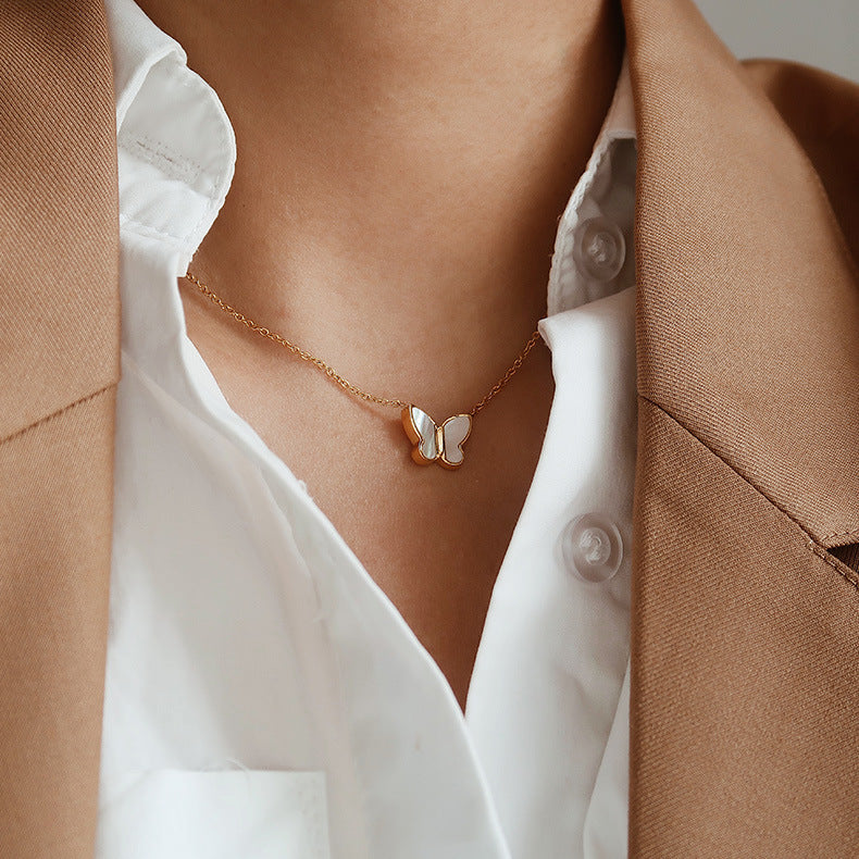 Mother-of-pearl Butterfly Necklace
