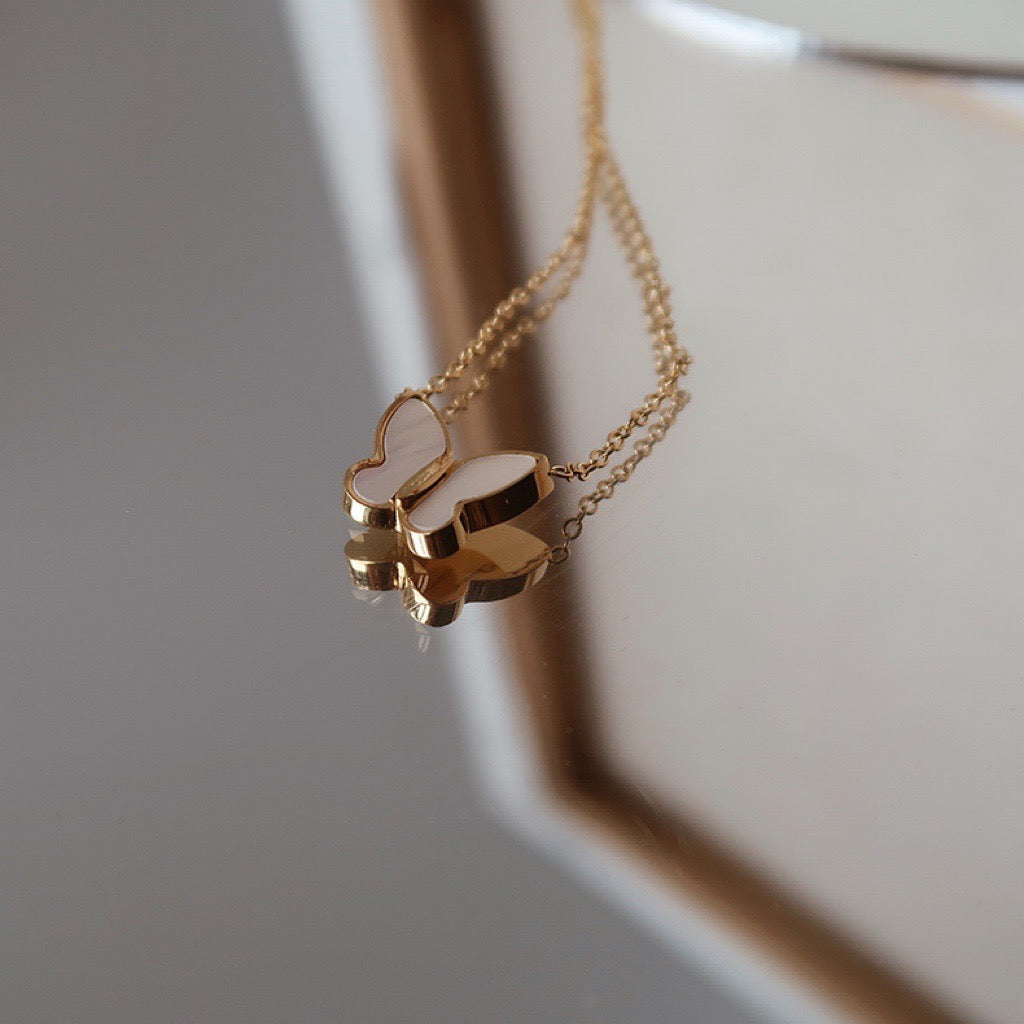 Mother-of-pearl Butterfly Necklace