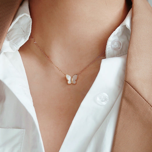 Mother-of-pearl Butterfly Necklace