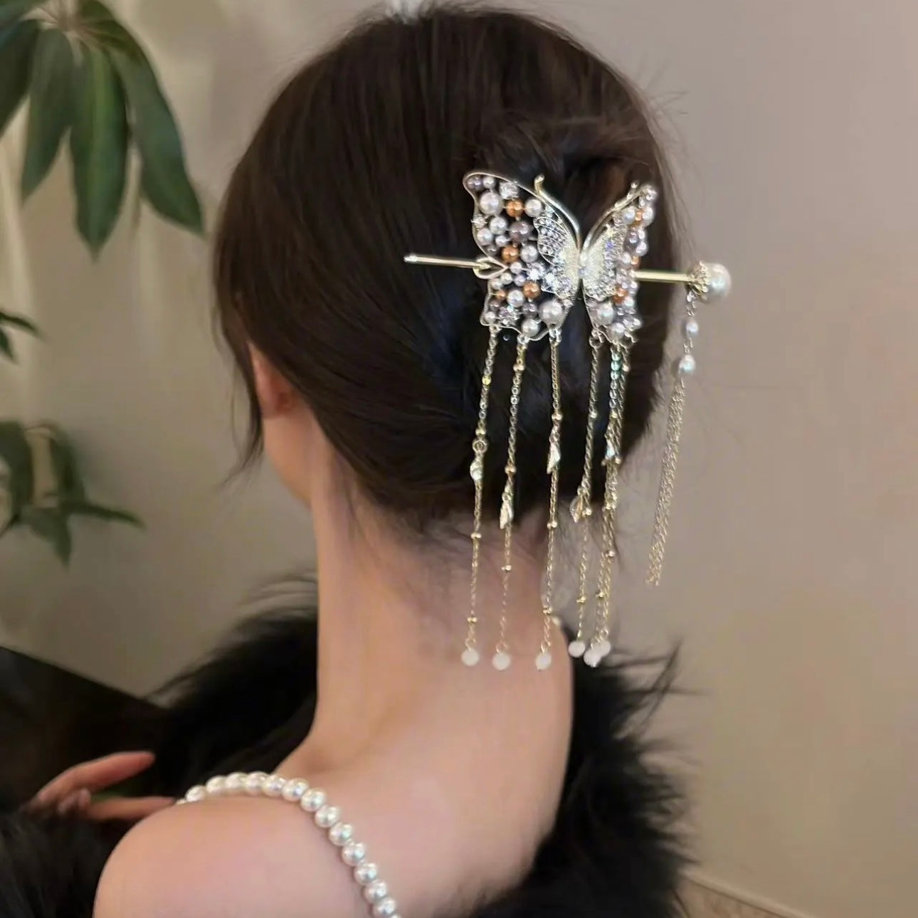 Butterfly tassel combination hairpin