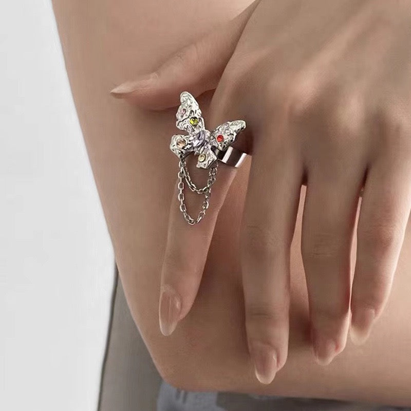 Butterfly Tassel Chain Ring