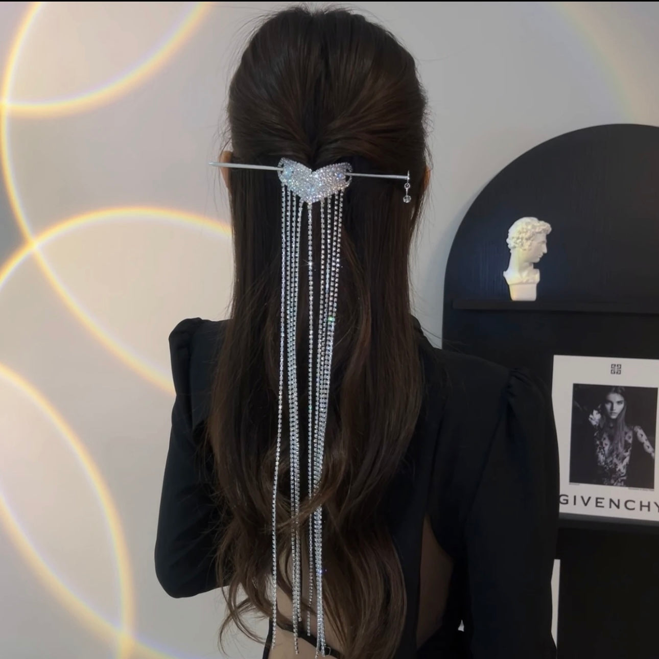 Heart Extra Long Tassel Hairpin