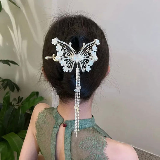 Butterfly Tassel Twist Clip