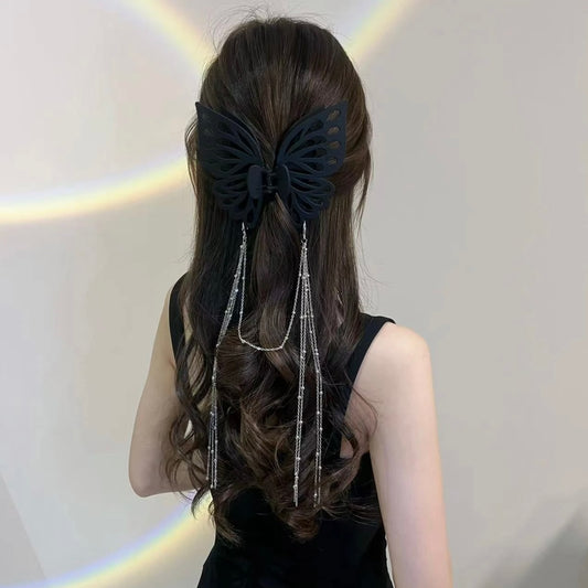Acrylic Butterfly Hollow Tassel Clip
