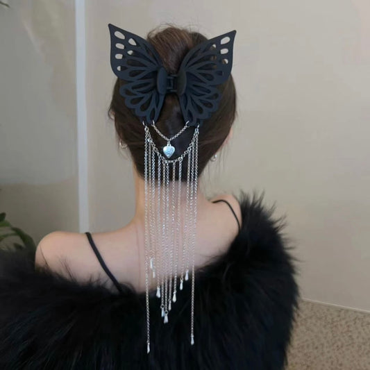 Acrylic Butterfly Hollow Tassel Clip