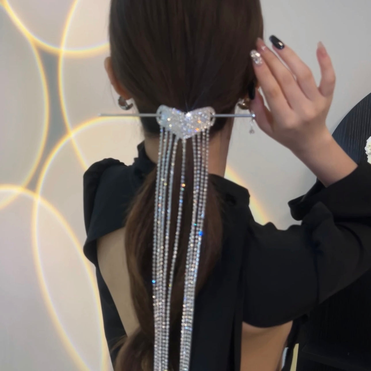 Heart Extra Long Tassel Hairpin