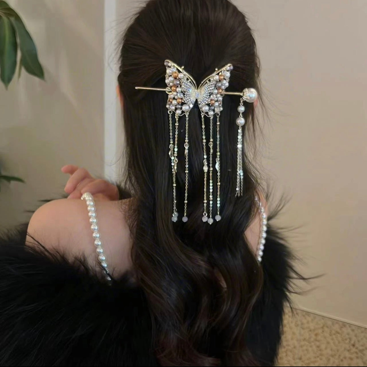 Butterfly tassel combination hairpin
