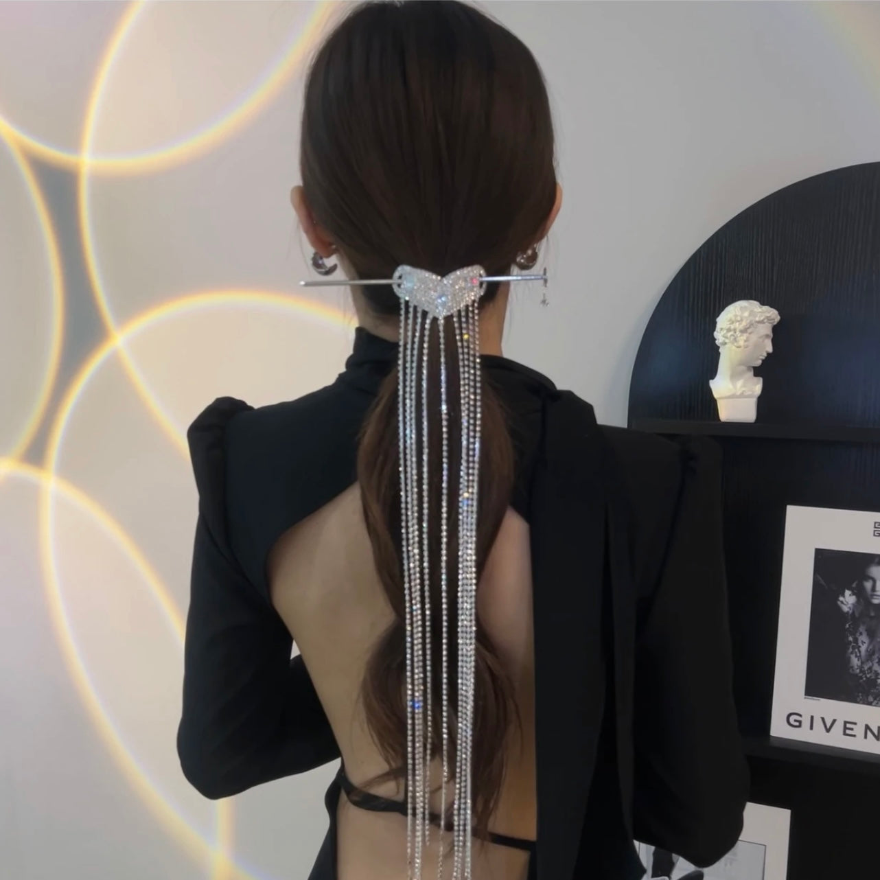 Heart Extra Long Tassel Hairpin