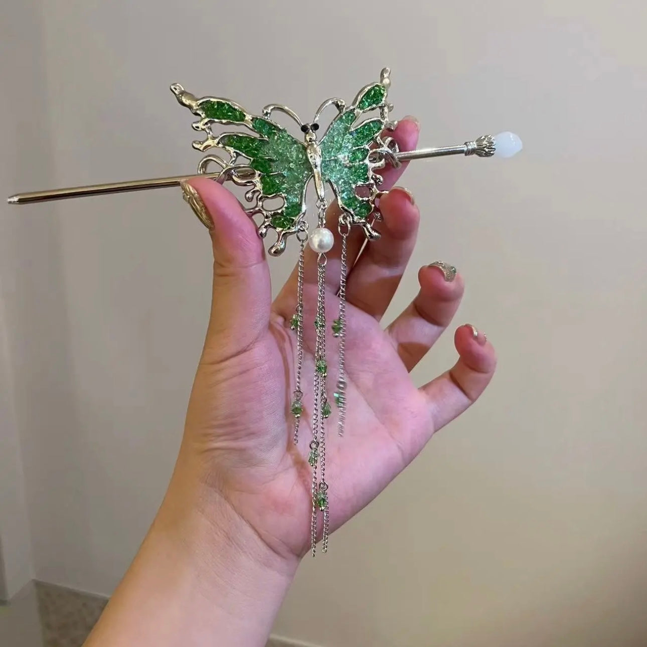 Liquid Butterfly Tassel Hairpin