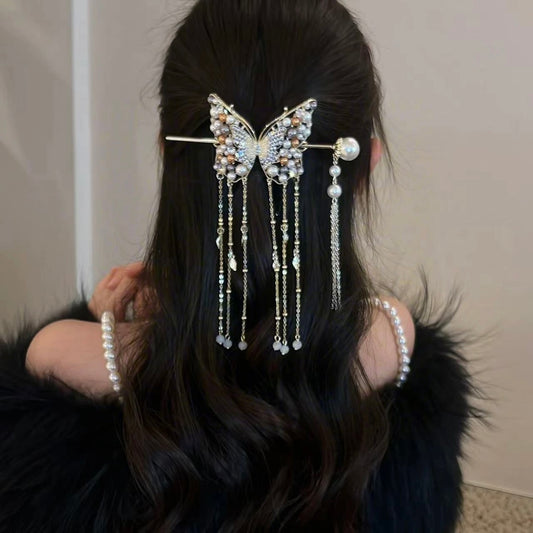 Butterfly tassel combination hairpin