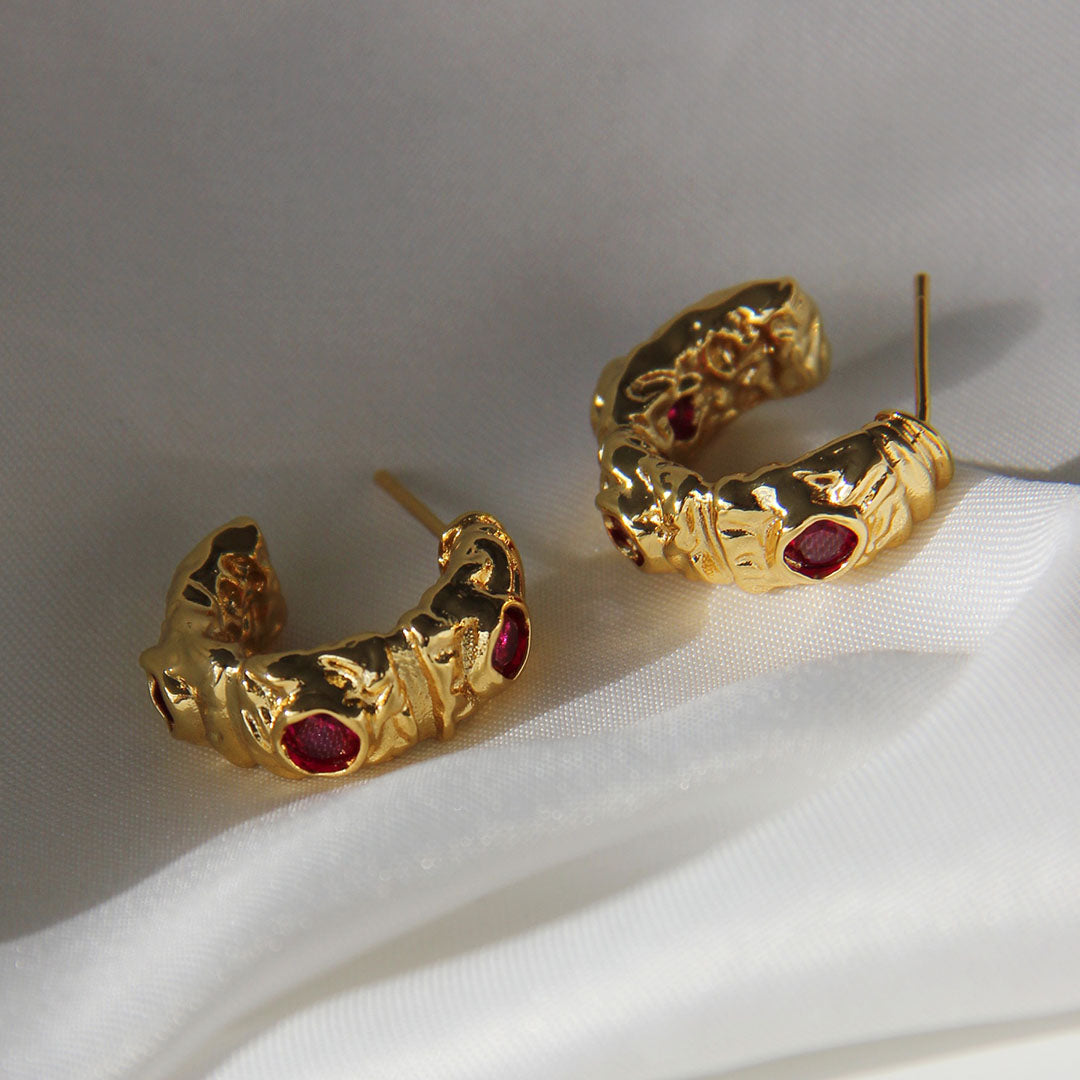 Red Gemstone Earrings