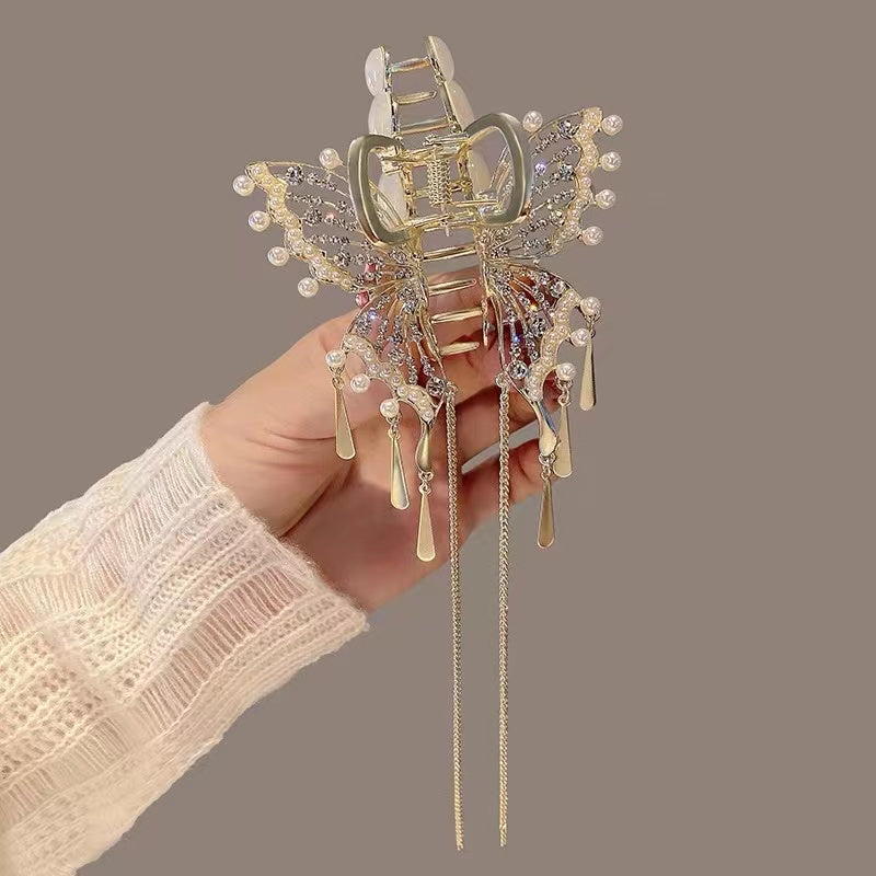 Tassel Wind Chime Butterfly Hair Clip