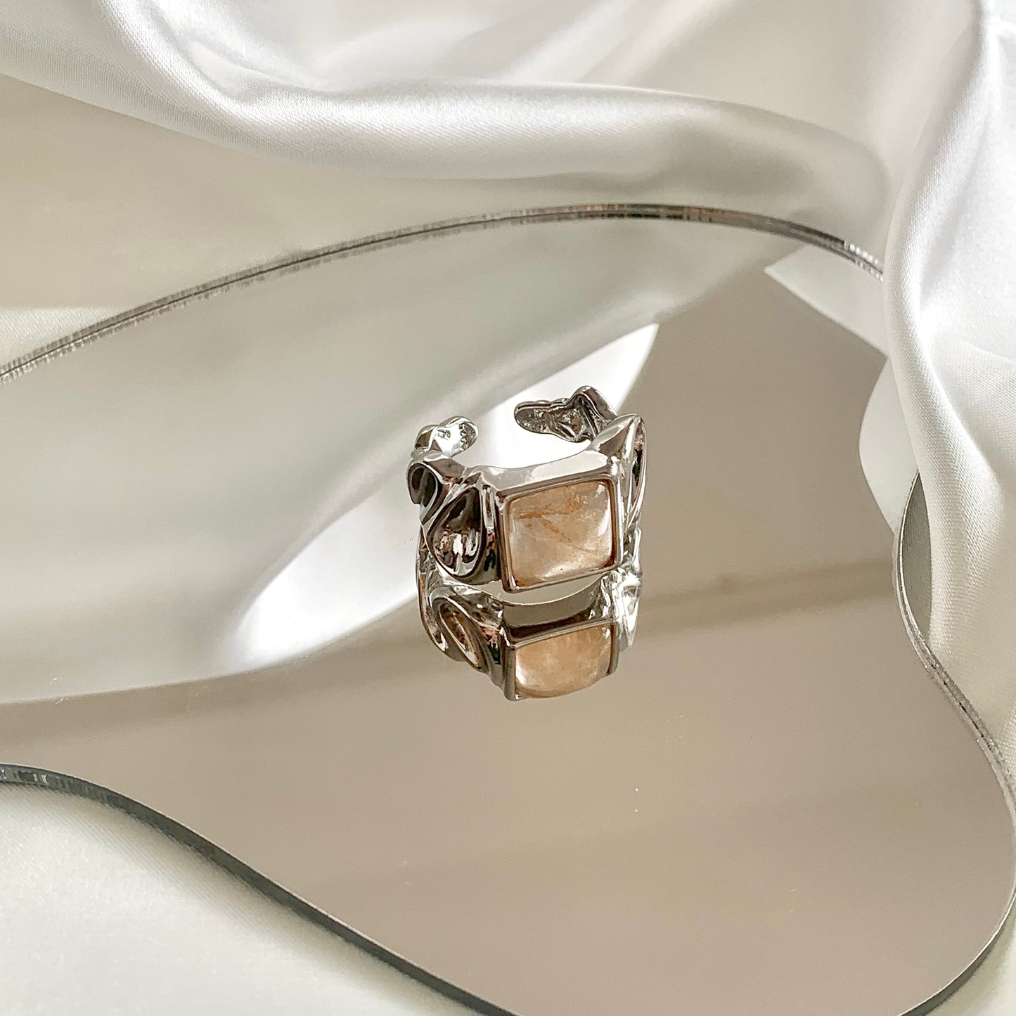 Pink Moonstone Ring