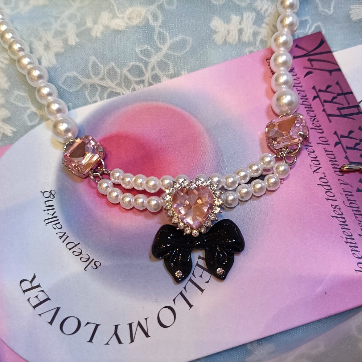 Loving Heart Bow Y2K Necklace
