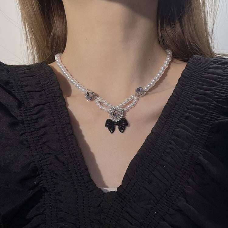 Loving Heart Bow Y2K Necklace