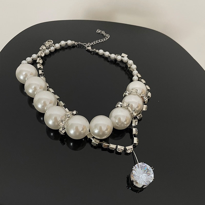 Double Layer Large Pearl Necklace