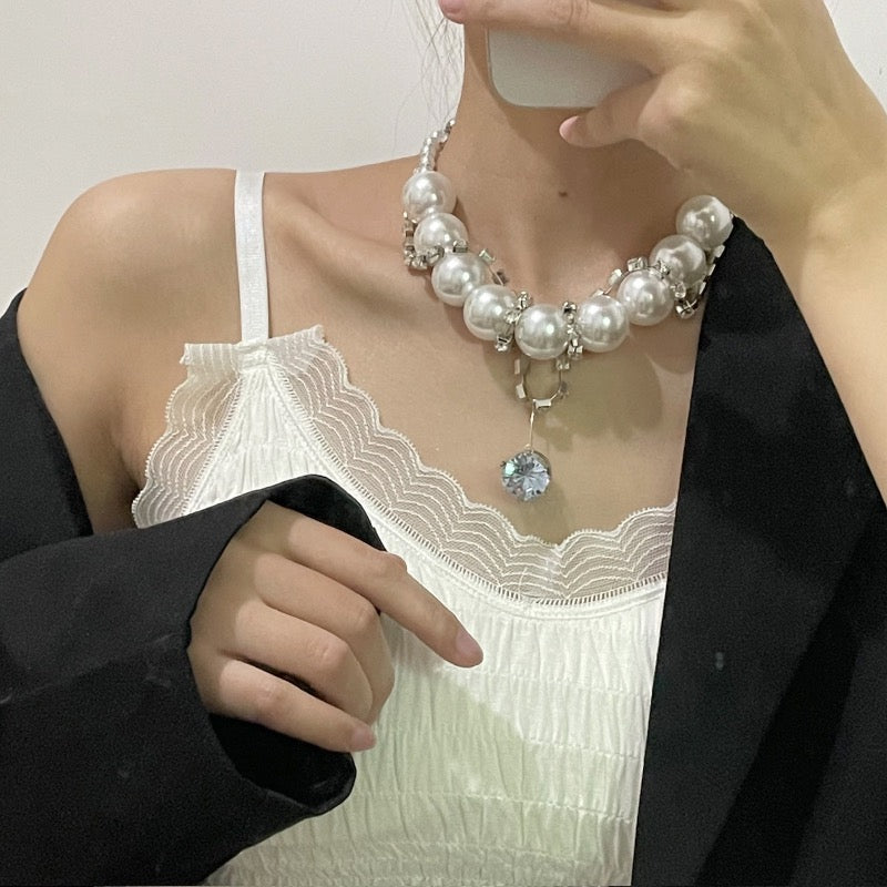 Double Layer Large Pearl Necklace