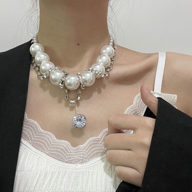 Double Layer Large Pearl Necklace