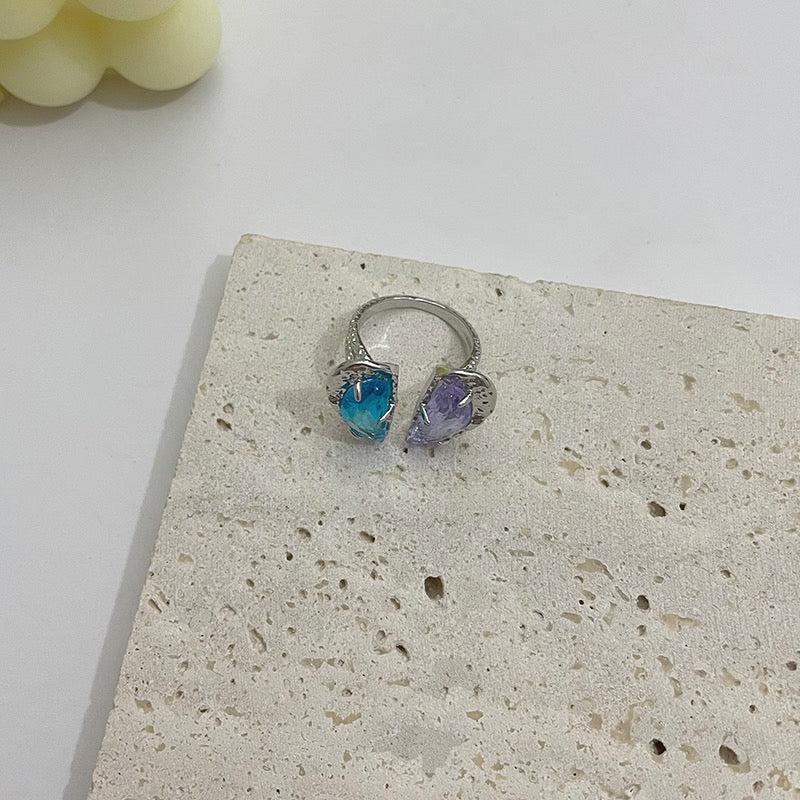 Contrasting Gemstone Heart Panel Necklace