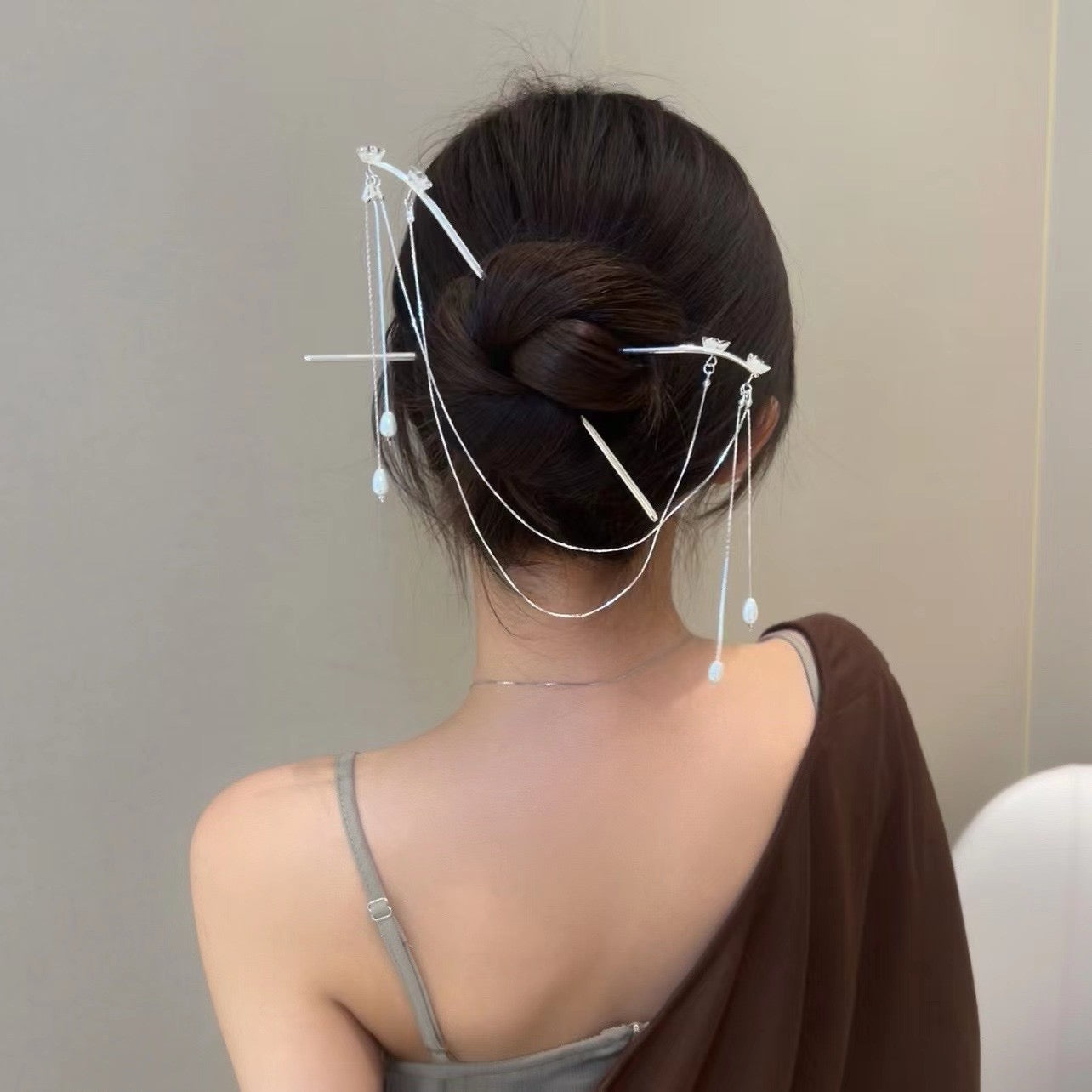 Flower Double Tassel Hairpin