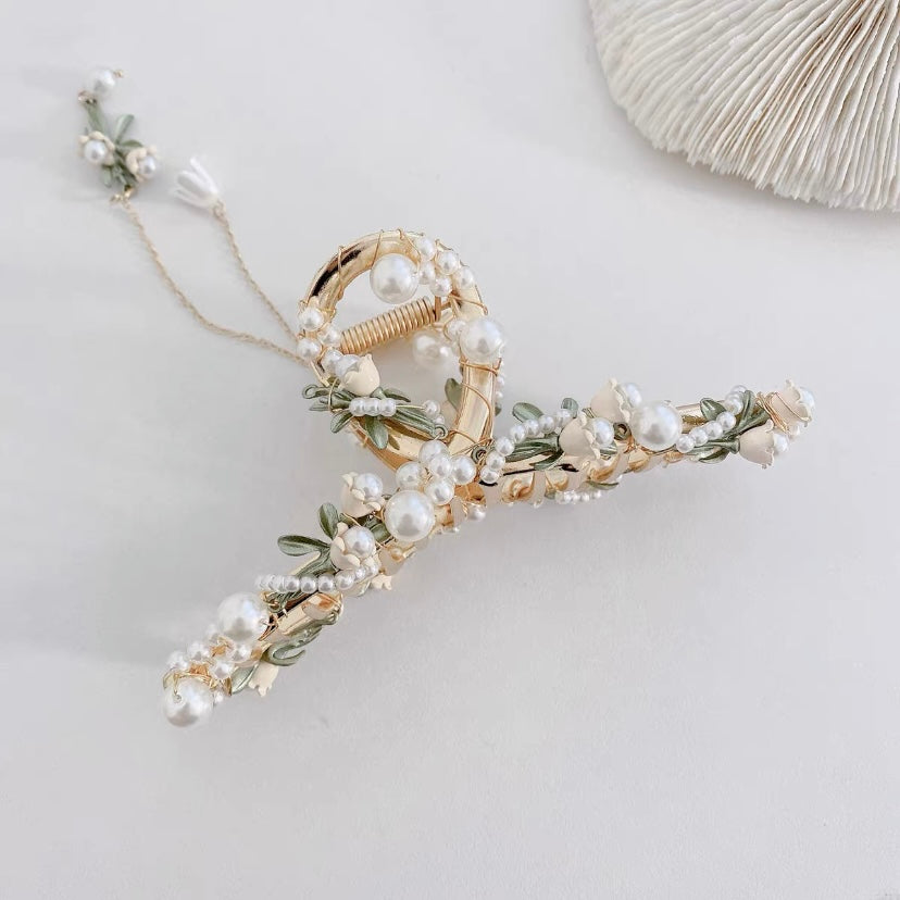 Lily of the Valley Pearl Hair Clip