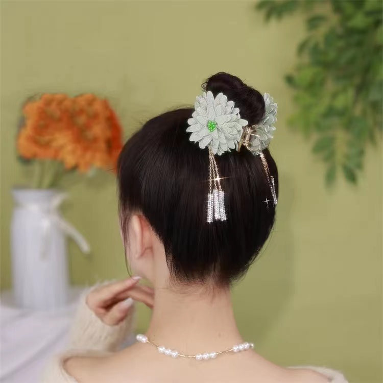 Flower Firecracker Tassel Hair Clip