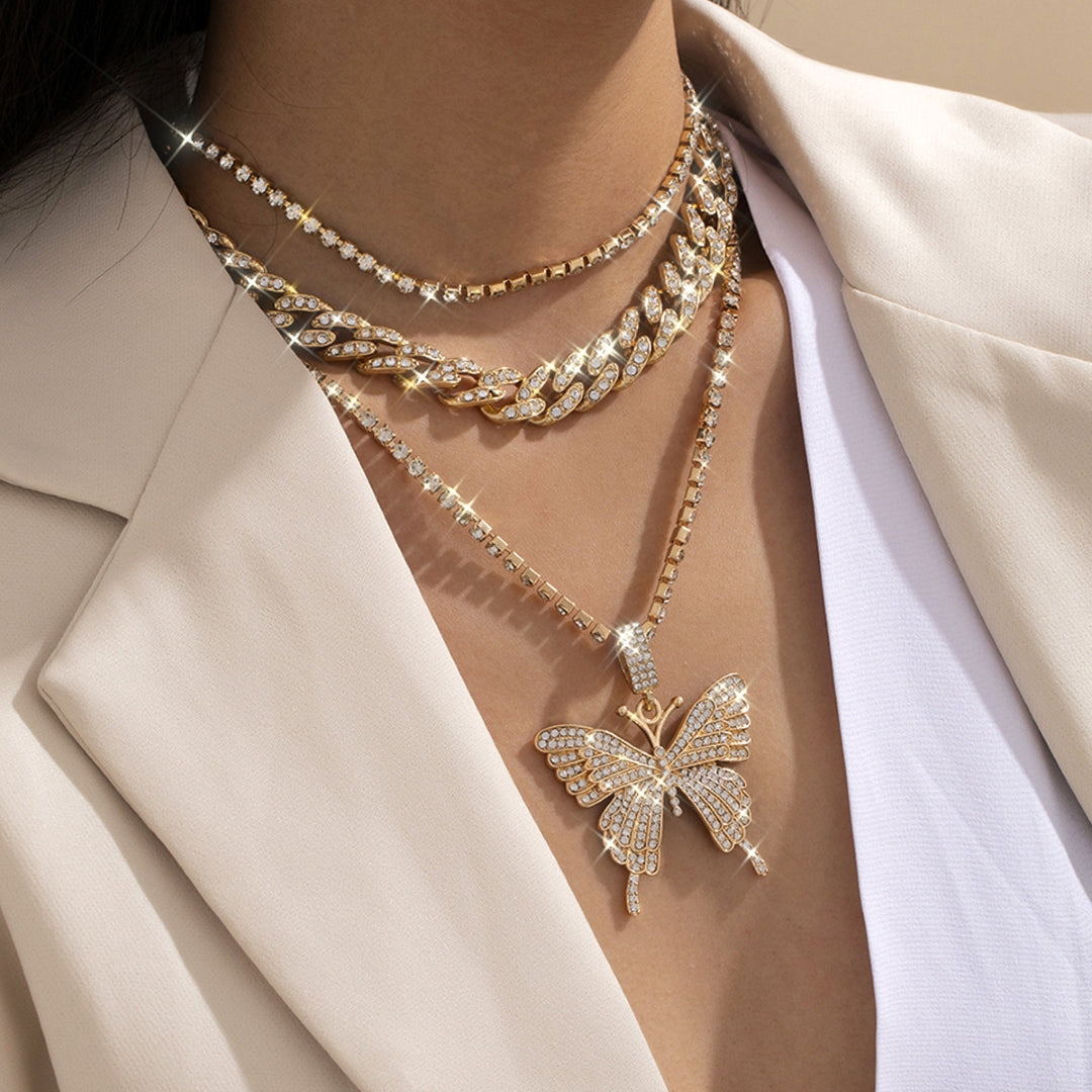 Vintage Layered Butterfly Necklace