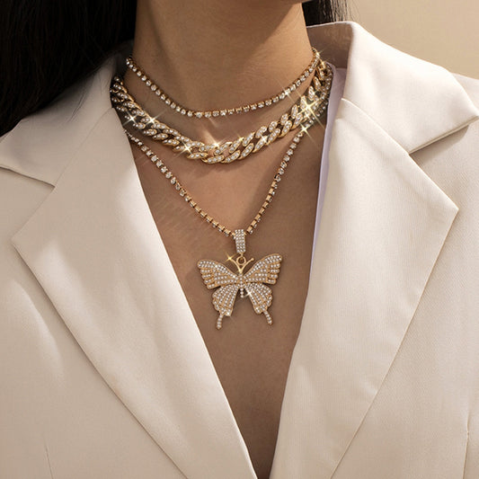 Vintage Layered Butterfly Necklace