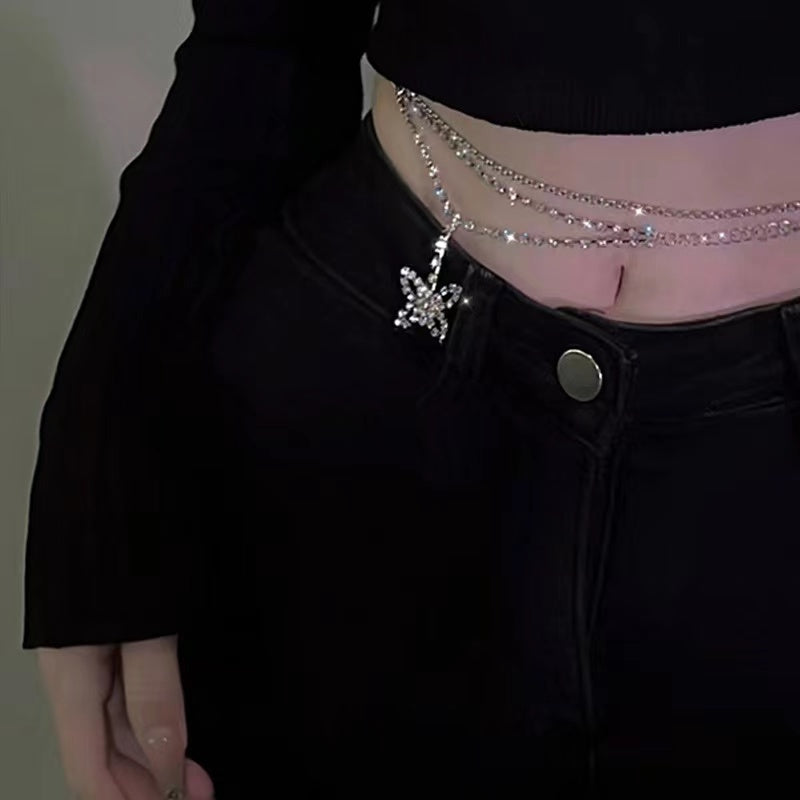 butterfly necklace waist chain