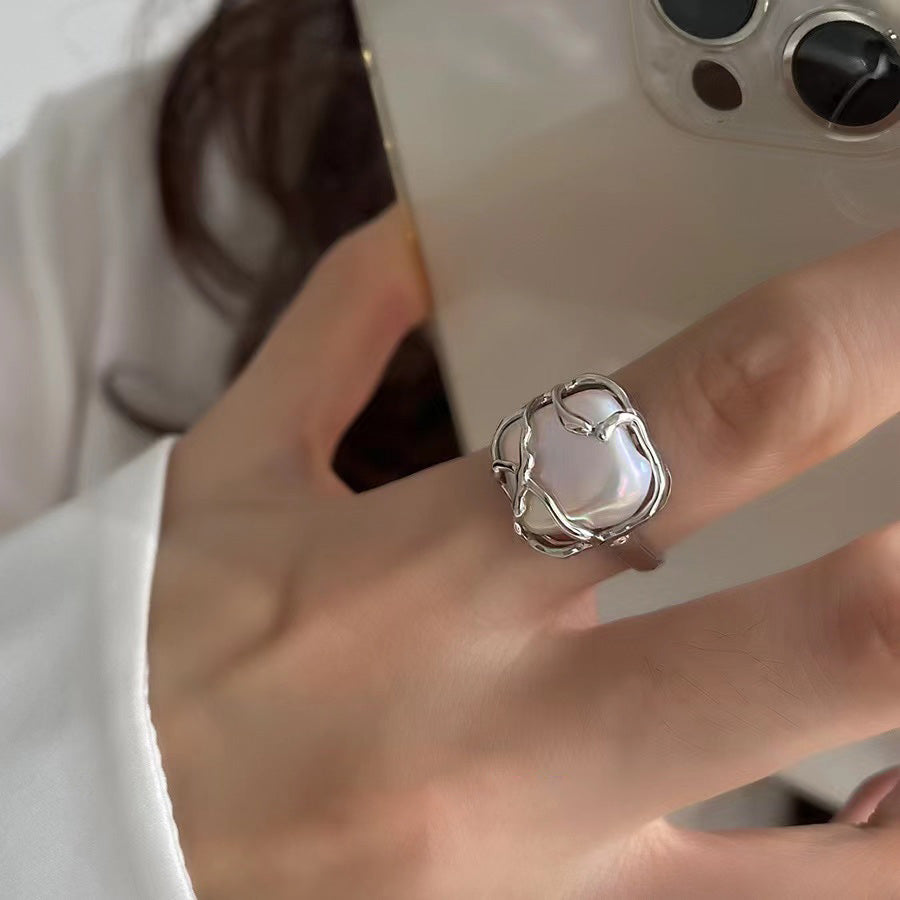 White Moonstone Ring