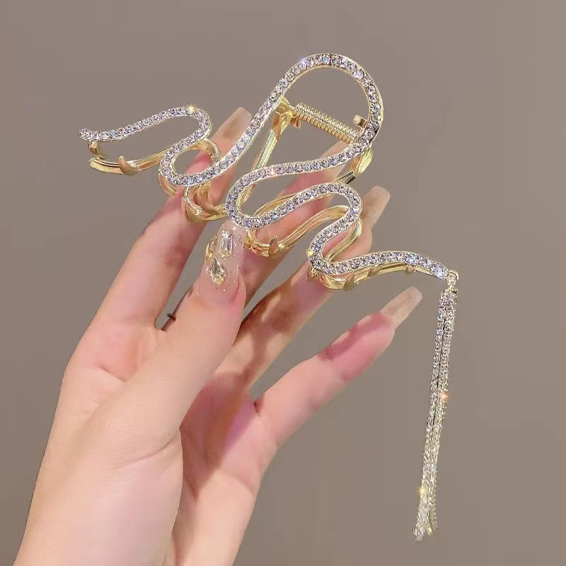 Fringe Chain Snake Hair Clip