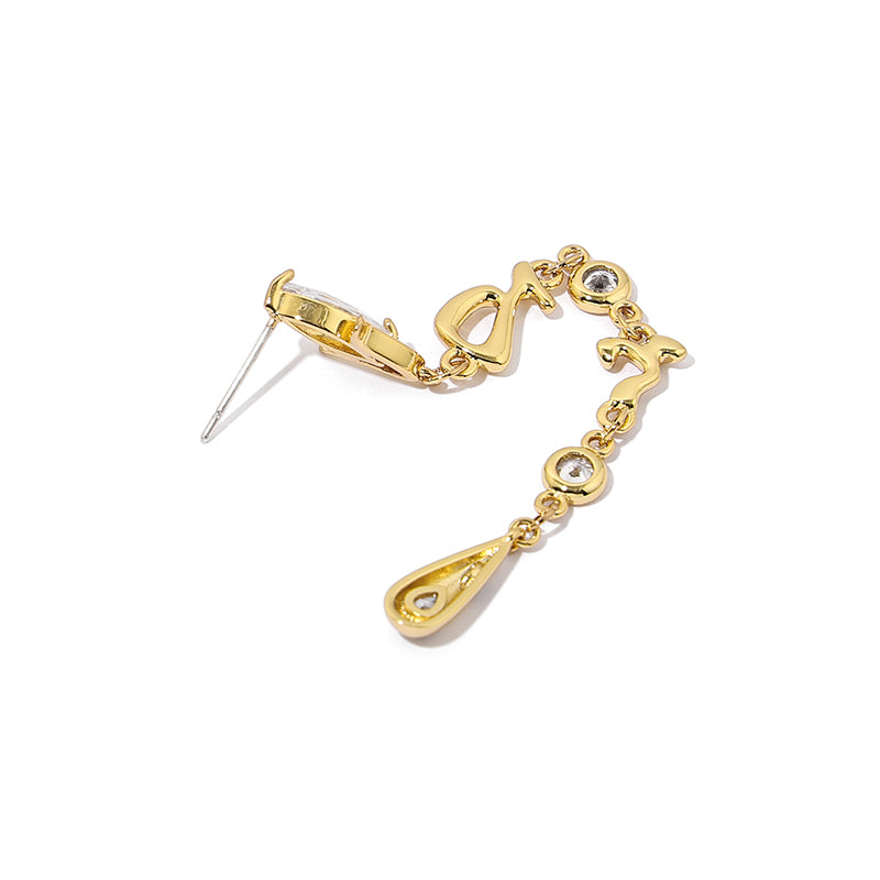 Gold Tassel Diamond Earrings