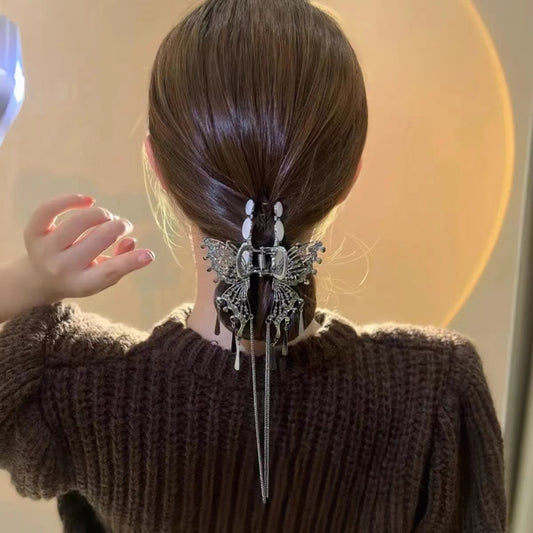 Tassel Wind Chime Butterfly Hair Clip