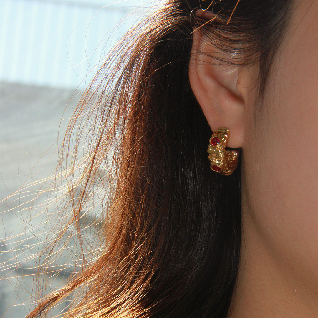 Red Gemstone Earrings
