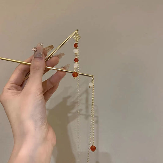 Double Stick Tassel Step Hairpin