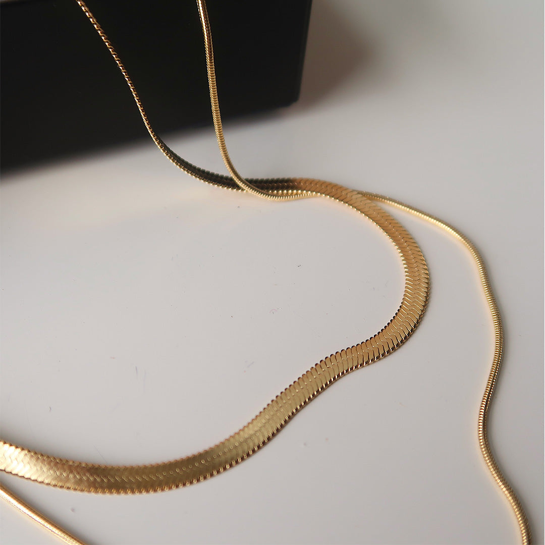 Double Layered Herringbone Necklace
