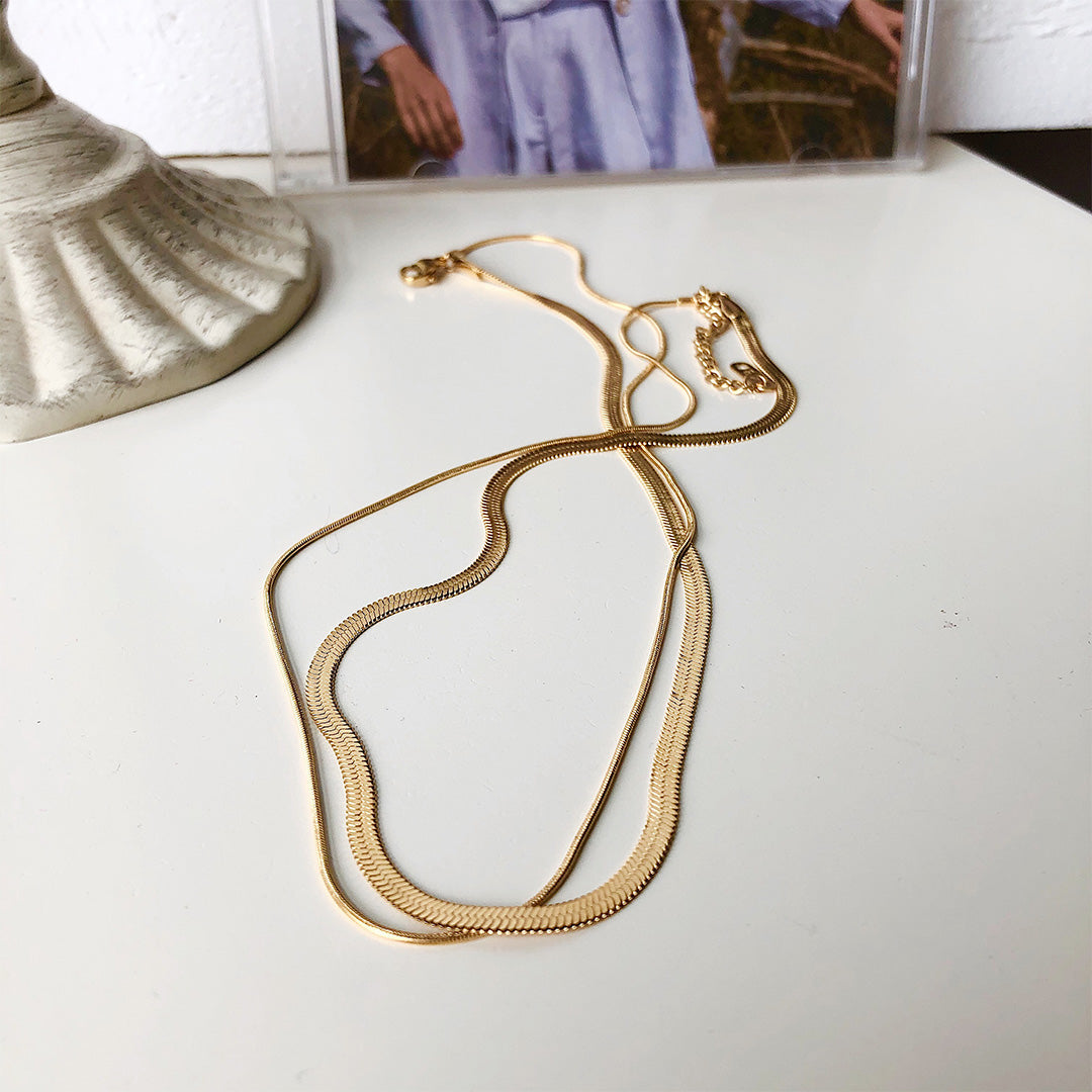 Double Layered Herringbone Necklace