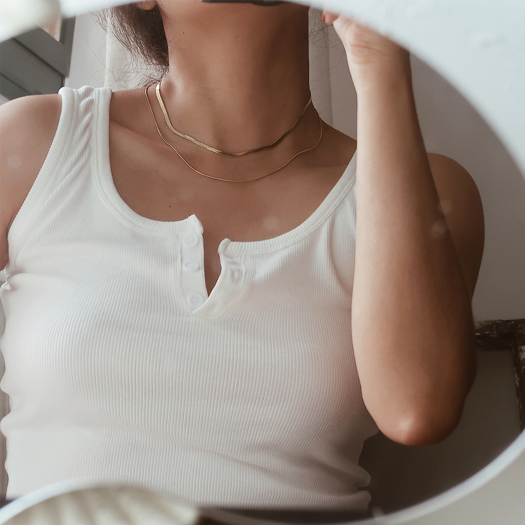 Double Layered Herringbone Necklace
