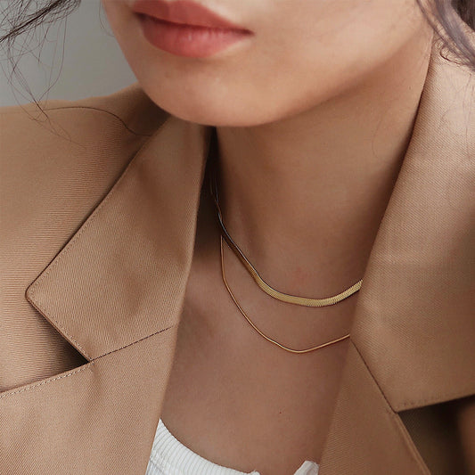 Double Layered Herringbone Necklace