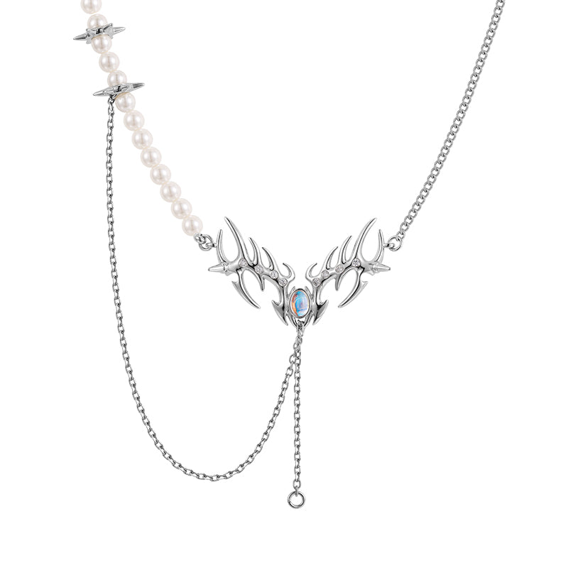 Pearl Moonstone Double Necklace