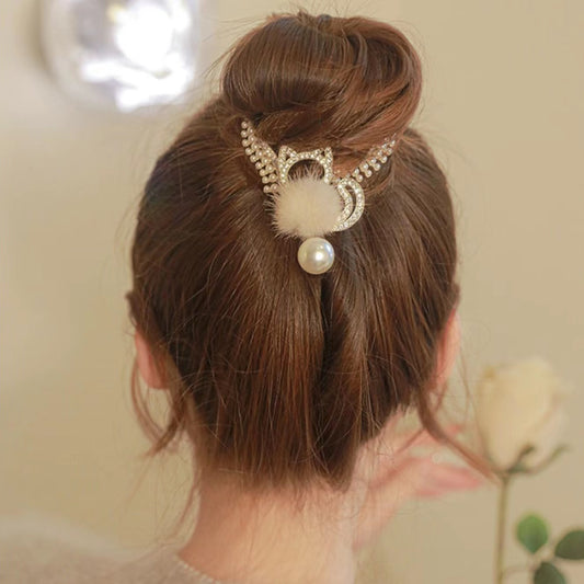 Hairball Pearl Tassel Hair Clip