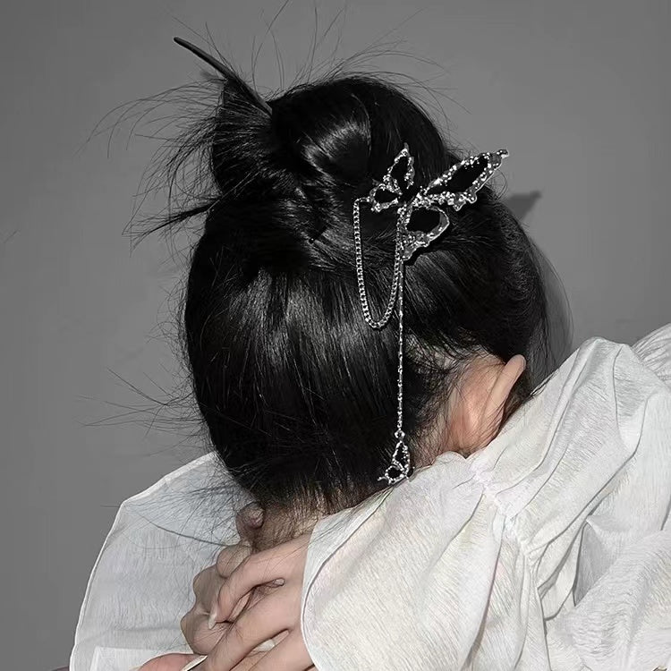 Blackened Butterfly Hairpin