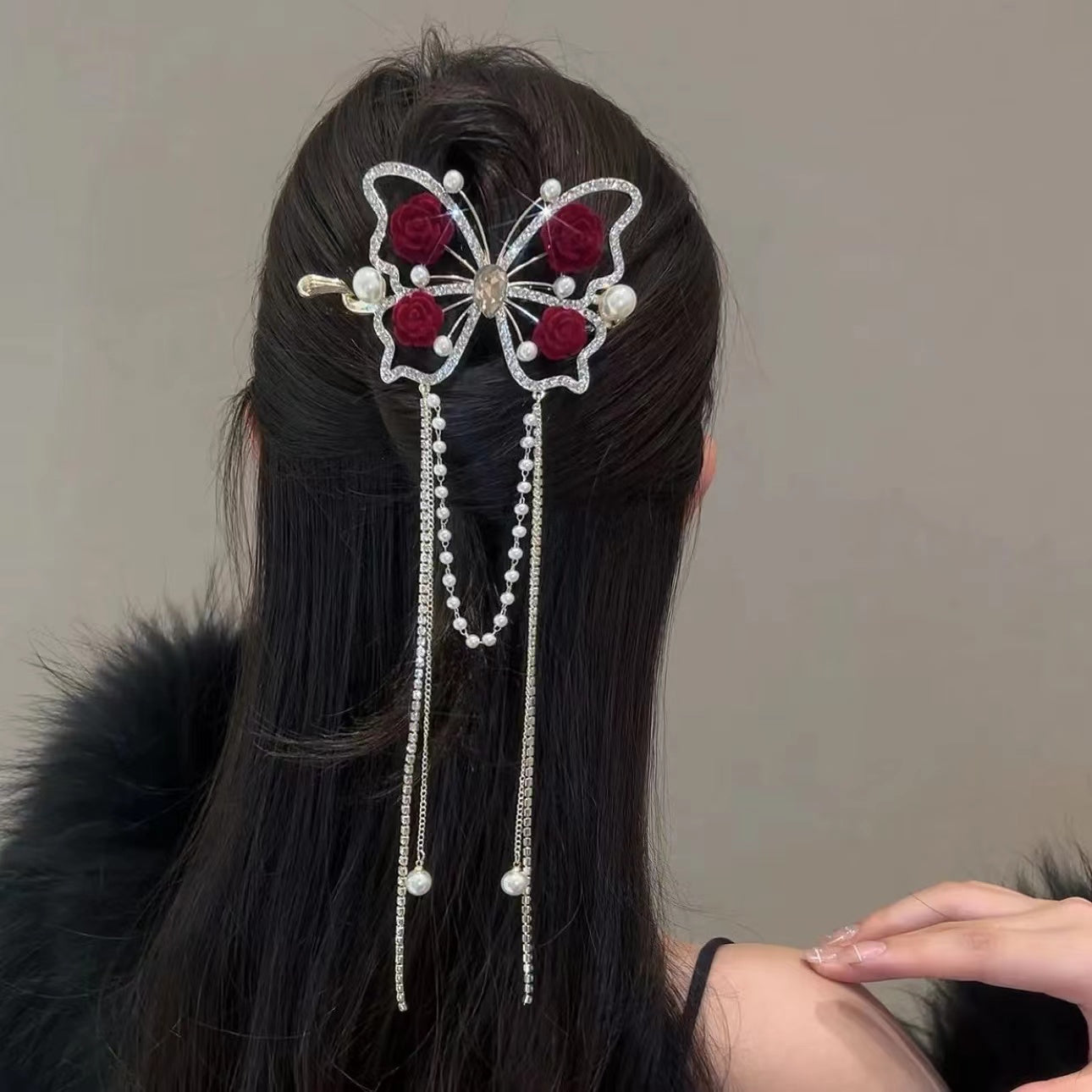 Rose Bow Twist Clip