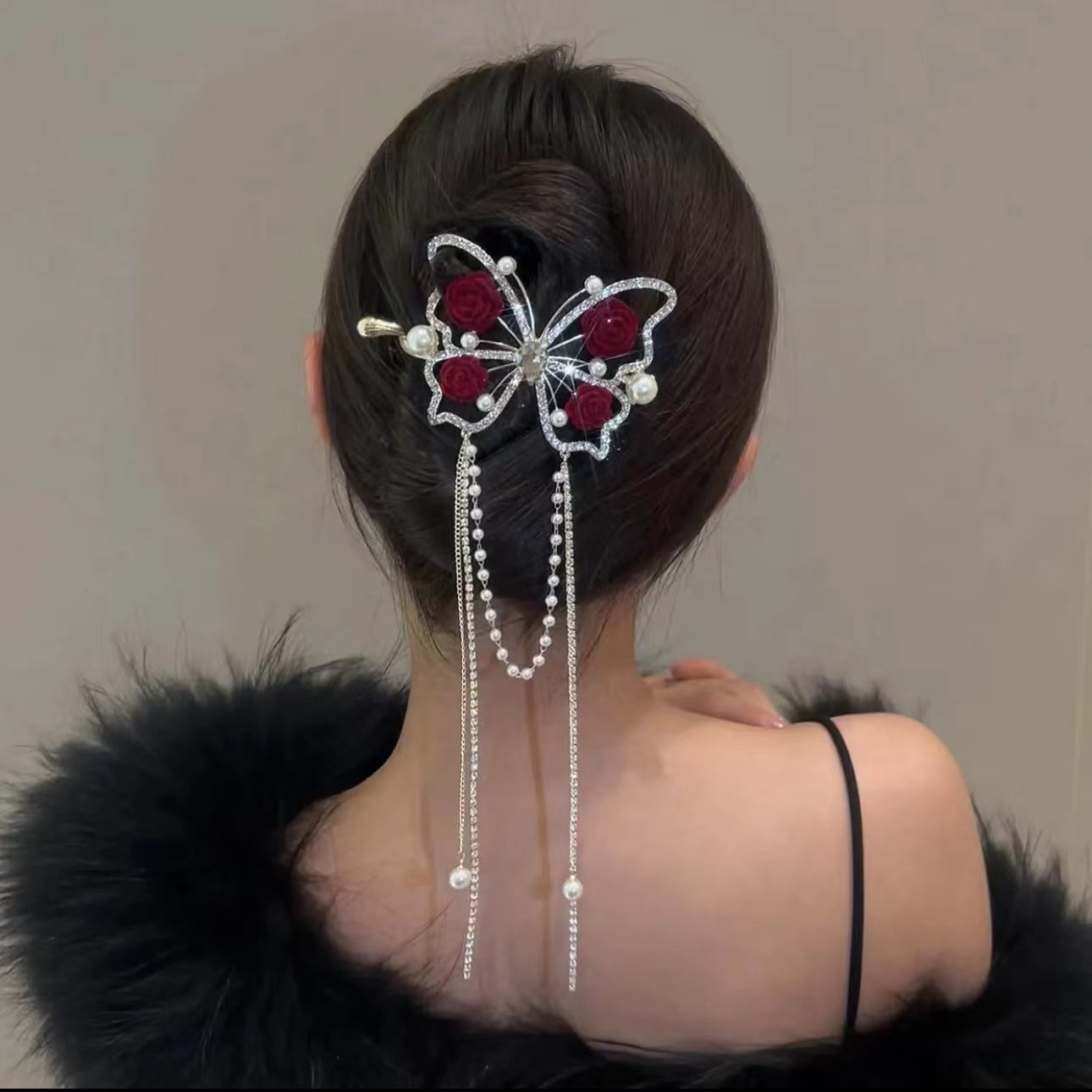 Rose Bow Twist Clip