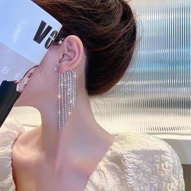 Rhinestone Tassel Earrings