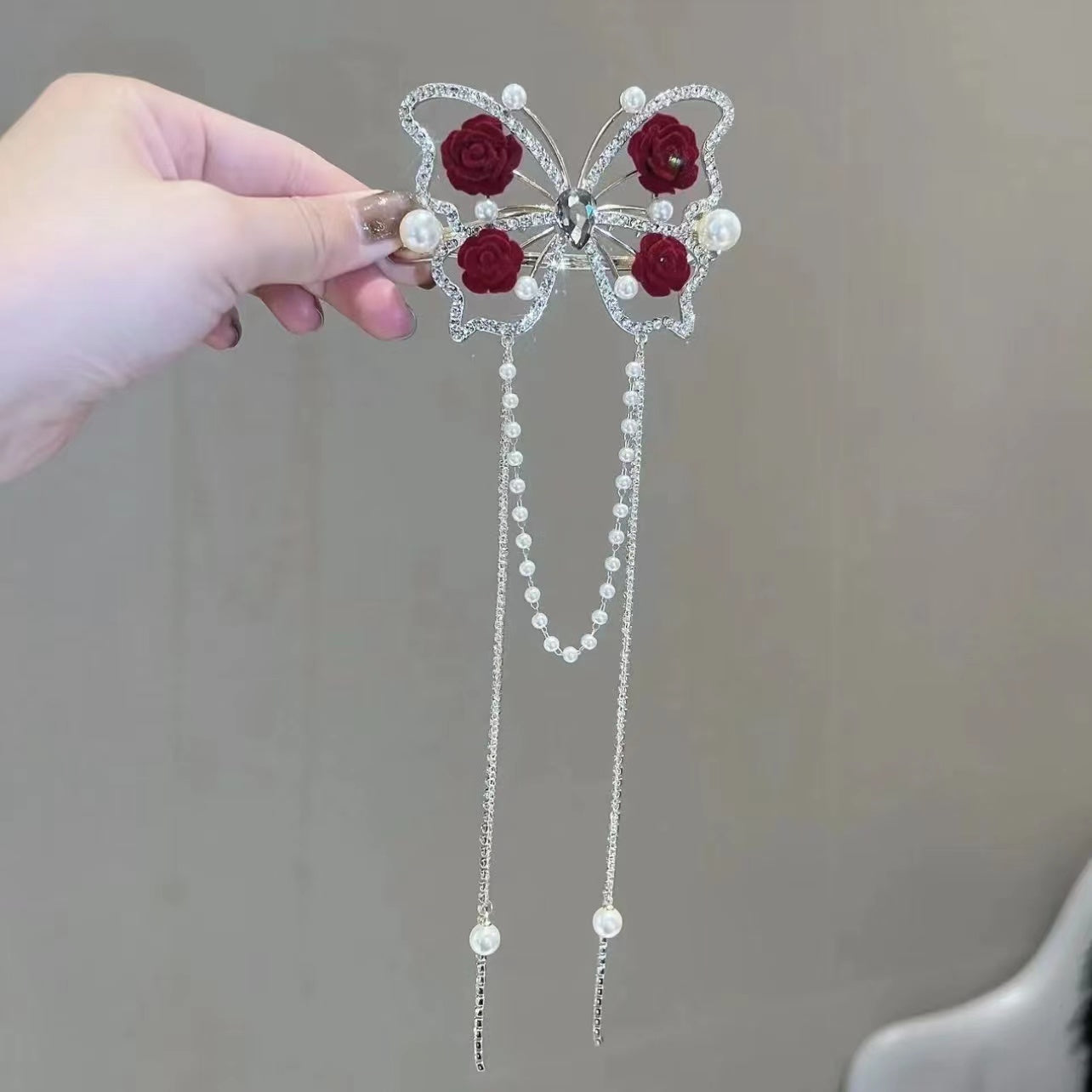 Rose Bow Twist Clip