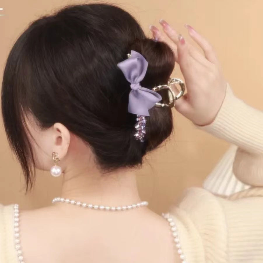 Purple Beaded Hair Clip