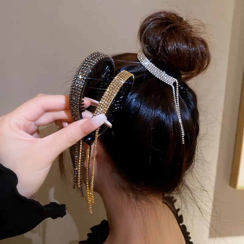 Circle Masonry Tassel Hair Clip